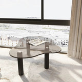 Bay Window Small Cloud Coffee Table Tempered Glass Low Table