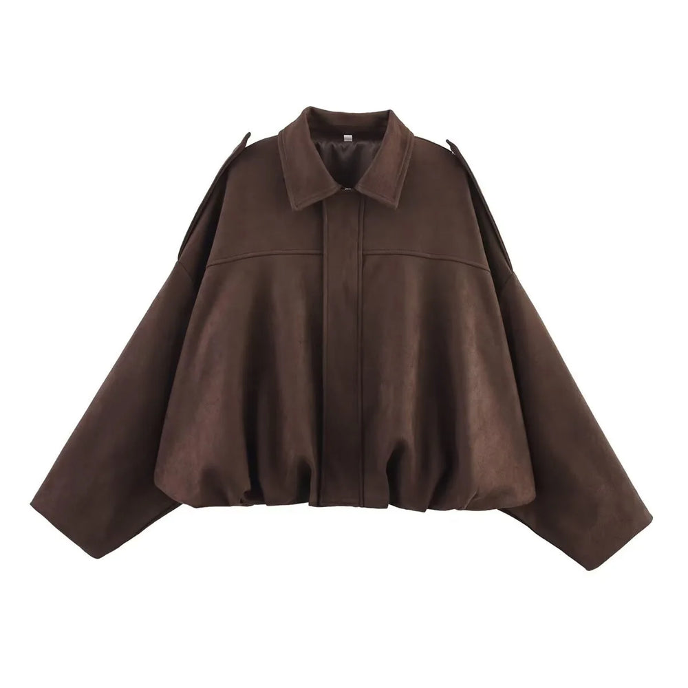 Brown cape jacket on a white background