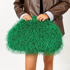 Fluffy Textured Clutch Bag