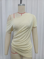 Diagonal Collar Asymmetrical Top