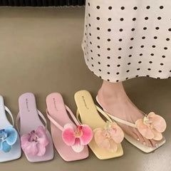 Butterfly Orchid Flower Flip Flops | Colorful Outdoor Sandal