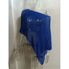 Asymmetrical Knit Shawl Top