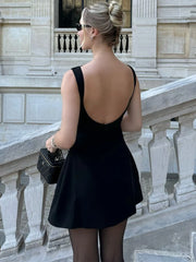 Sleeveless High Waist Backless Mini Dresses