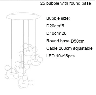 Mickey LED Pendant Bubble Glass Chandelier
