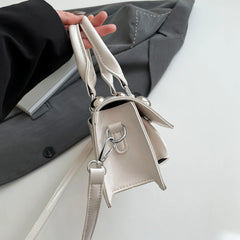 Riveted PU Leather Top Handle Bag