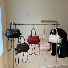 Faux Leather Crossbody Bags With Short Handle