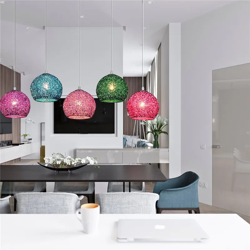 LED Colorful Ball Lamp Hanging Indoor Light Fixture E27 Bulb