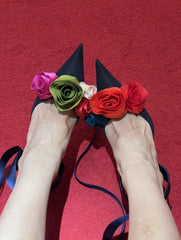 Rose Embellished Stiletto Heels