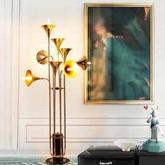 Gold Trumpet Chandeliers| Retro Horn Floor Light