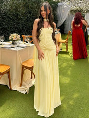 Strapless Draped Knot Gown