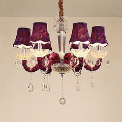 Crystal Flannelette Droplight Purple Pendent Lamp