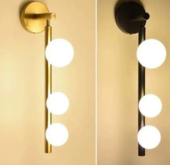 Golden Black Metal Wall Mirror Vanity Light G9