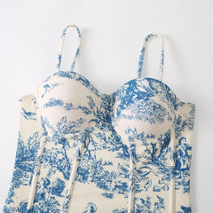 Bustier One-Piece Swimsuit and Wrap Skirt Set