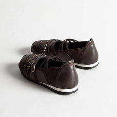 Double Buckle Strappy Mesh Ballet Flats