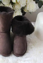 Real Fur Wool Women Winter Snow Boots