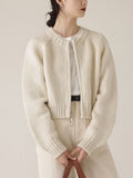 Women's Solid Color Knitted Cardigan Loose Casual Sweater