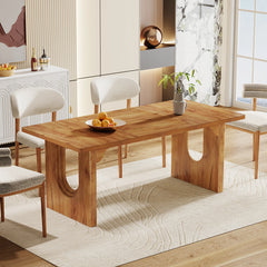 71" Dining Table for 6–8 | Wood Pedestal Kitchen Table