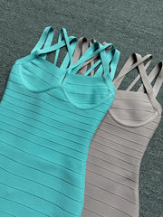 Strappy Neck Midi Bandage Dress