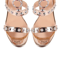 Studded Rivet Ankle Strap Stiletto Thin High Heel
