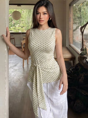 Polka dot sleeveless bandage top