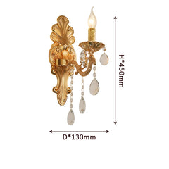 Retro Gold Crystal Decorative Wall Light