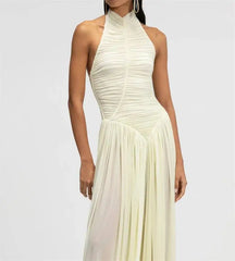 Ruched Halter Top and Palazzo Pants Set