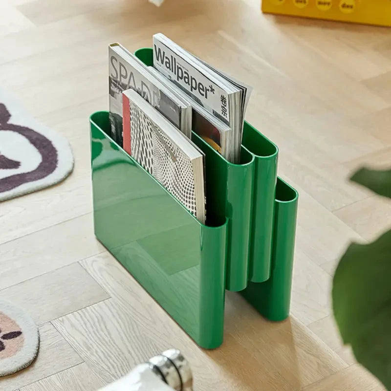 Green Magazine Rack| Four Pockets Book Racks for Living Room