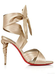 Satin Wrap Lace-Up Heels