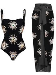 Black Sunburst Embellished Swimwear