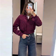 Stand Collar Ribbed Bomber Jacket