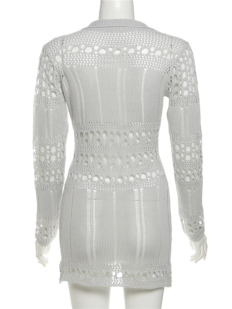 White crochet dress on a mannequin 