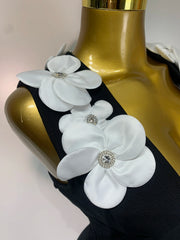 3d Flower Detail V-Neck Sleeveless Bandage Mini Gown