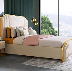 Scandinavian Modern Minimalist Leather Bed 1.5 M 1.8 M 