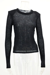 Sheer Knit Shoulder Detail Top