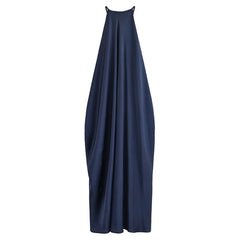 Satin Halter Open Back Maxi Dress