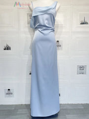 Draped One-Shoulder Maxi Dress