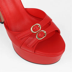 Peep Toe Platform Mixed Colors Stiletto