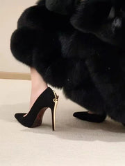 Sword Stiletto High Heels Black Pumps