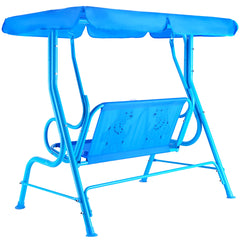 Kids Patio Swing Chair Children Porch Bench Canopy