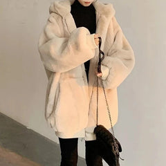 Fur Zipper Thick Warm Hoodies Jacket