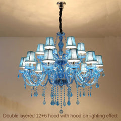 Crystal Pendent Blue Candle Lamp Chandelier