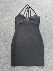 Strappy Halter Neck Bandage Bodycon Mini Dress