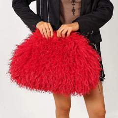 Fluffy Textured Clutch Bag