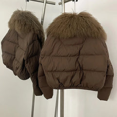 Cropped Fur Collar Puffer Jacket