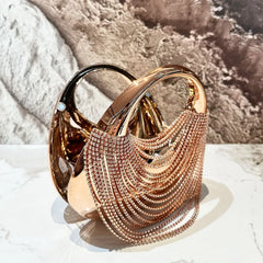 Crystal Fringe Hard Case Minaudiere