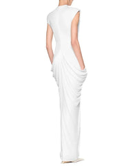 Ruched Waist Metal Buckle Maxi Dress