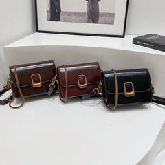 Mini PU Leather Flap Crossbody Bag