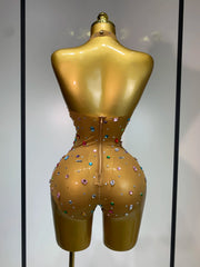 Back view of mesh bodysuit