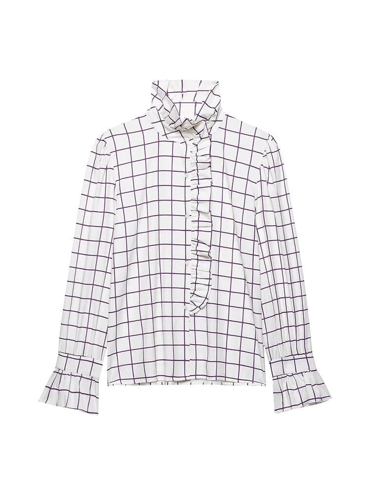 Black and white checkered shirt on a white background