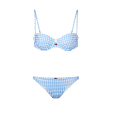 Gingham Bikini and Skirt Beachwear Set